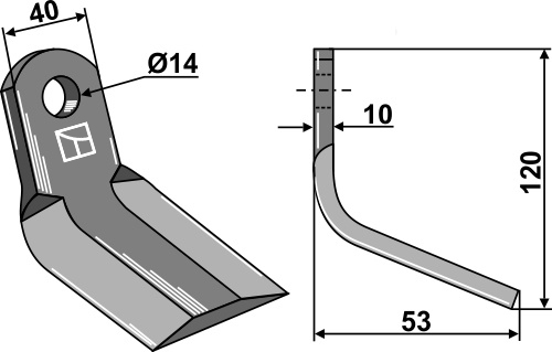 Y-Messer 120x40 mm, passend für Agrimaster