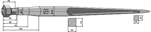 Zinken für Frontlader 800 mm, passend für Stoll
