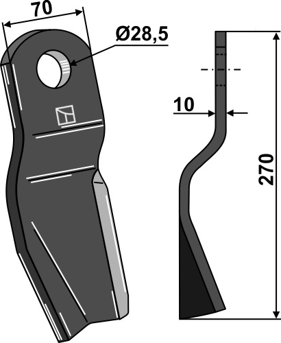 Schlegel 270x70 mm - links, passend für Fischer