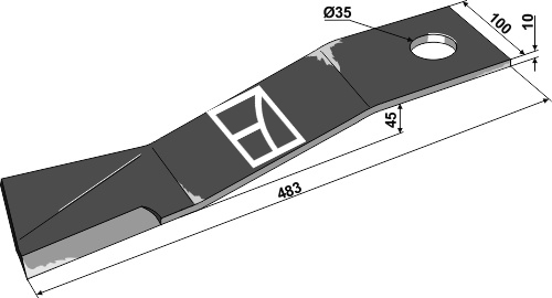 Mähermesser 483 mm - links, passend für Mc Connel