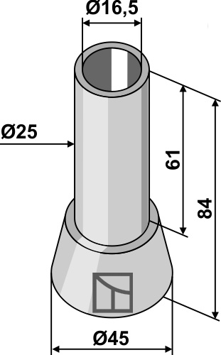 Buchse 84x16,5x45, passend für Kuhn