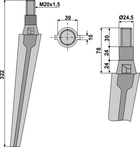 Kreiseleggenzinken 322 mm, passend für Morra und Quivogne