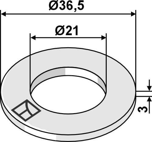 Unterlegscheibe 36,5x3x21 - DIN7090 A20 HV200, passend für Kuhn, Major und mehr