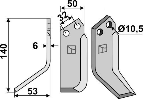 Fräsmesser 140x50mm, links, passend für Pasquali