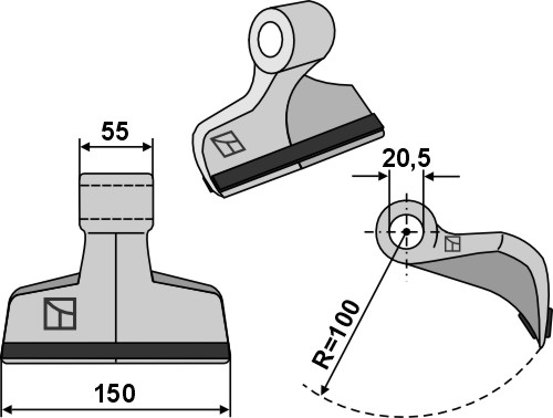 Hammerschlegel 150x55 mm - PTA, passend für Agrimaster, Sicma und mehr