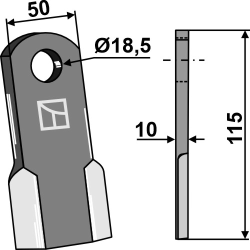 Gerades Messer 115x50 mm, passend für M.E.A.A.T.