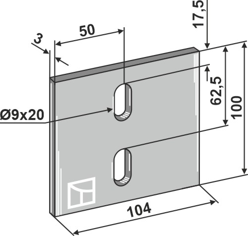 Abstreiferblech für Packerwalzen 100 x 104 mm, passend für Lely