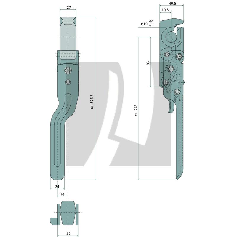 Verschluss 664N links, roh