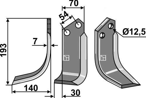 Fräsmesser 193x70mm, links, passend für Badalini