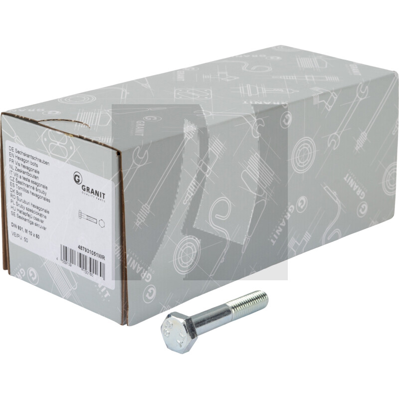 Sechskantschraube M10x60 DIN 931, VPE 50