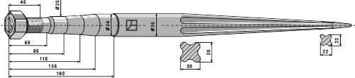 Zinken für Frontlader 1200 mm, passend für Faucheux