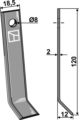 Y-Messer 120x18,5 mm, passend für Tornedo, Gutbrod und mehr