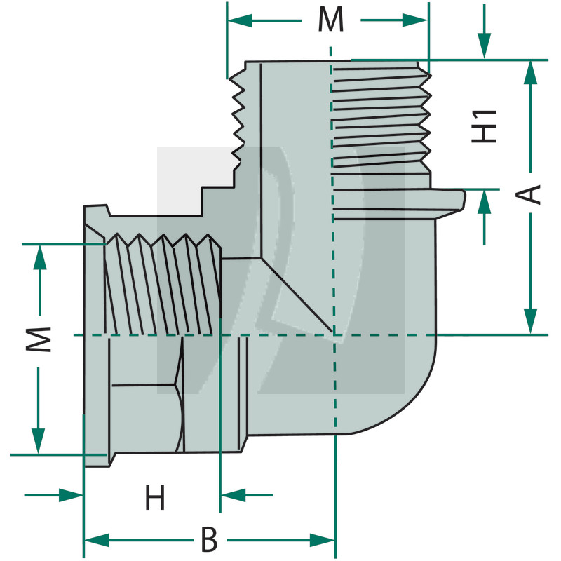Bogen 90°, IG 3/4" x AG 3/4"