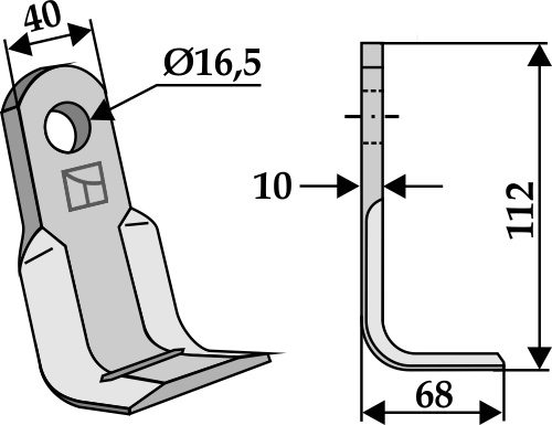 Winkelmesser 112x40 mm, passend für Pircher und Aedes