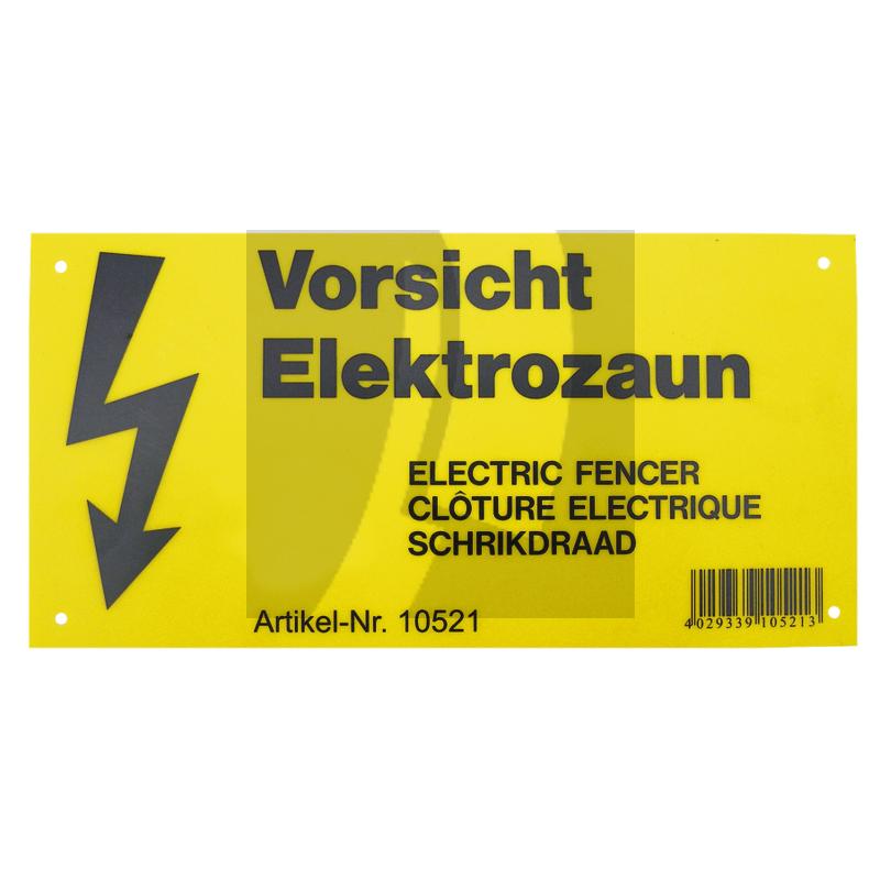 Warnschild "Vorsicht Elektrozaun"