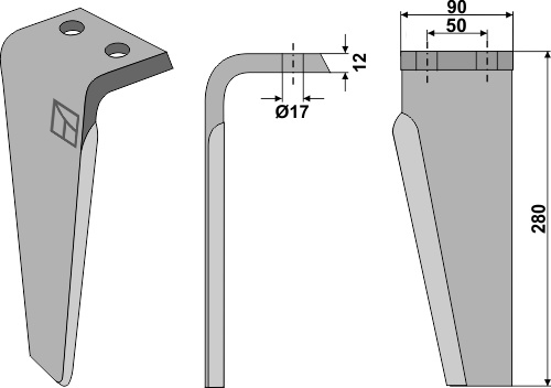 Kreiseleggenzinken links 280 mm x 90 mm, passend für Muratori