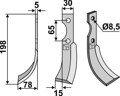 Fräsmesser 198x30mm, links, passend für Eurosystem