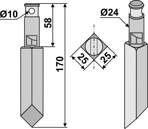Rotorzinken 170mm, passend für Breviglieri/Breviagri, Falc und mehr