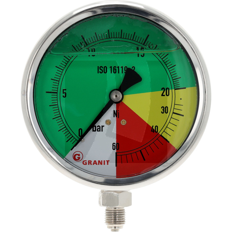 Manometer Ø100mm 0-20-40-60 unten 1/4" Standard