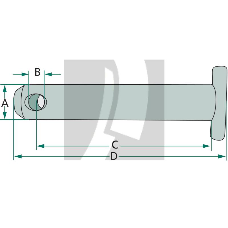 Oberlenkerbolzen universal - mit T-Griff, ohne Kette 135 mm Oberlenkerbolzen universal - mit T-Griff, ohne Kette 135 mm