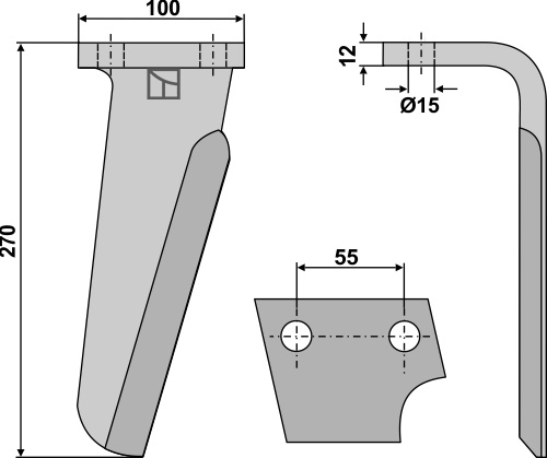 Kreiseleggenzinken, rechts 270 mm x 100 mm, passend für Perugini