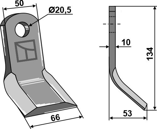 Y-Messer 134x50 mm, passend für Tehnos