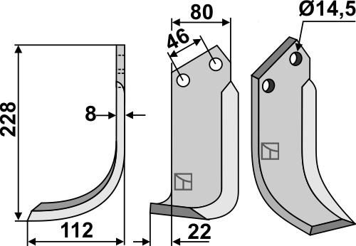 Fräsmesser 228x80mm, links, passend für Dondi, Ferri&Simoni und mehr