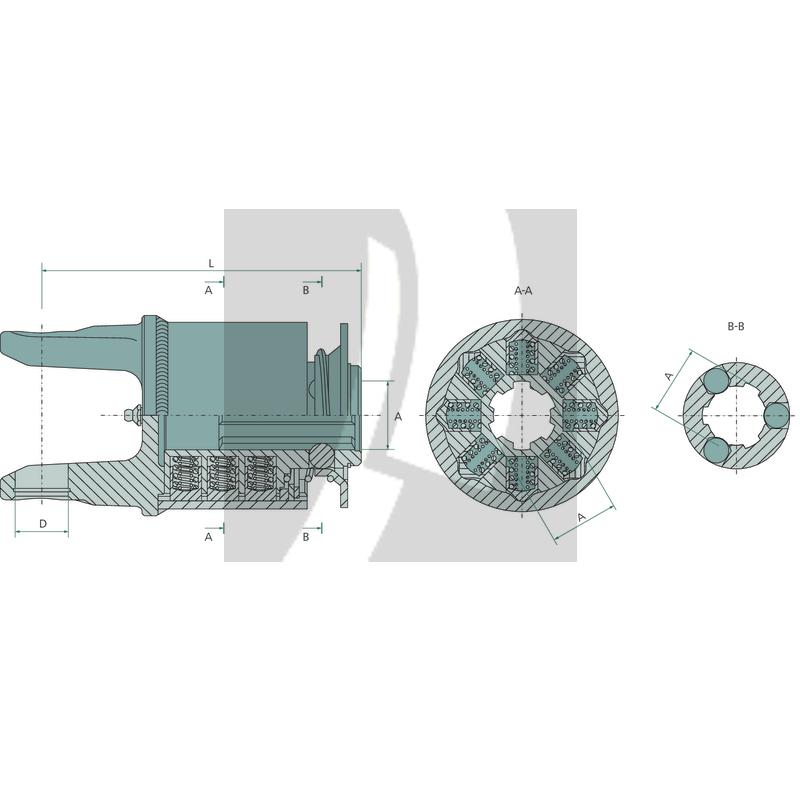ROTARO Sternratschenkupplung R30 1 3/8" 6 Zähne