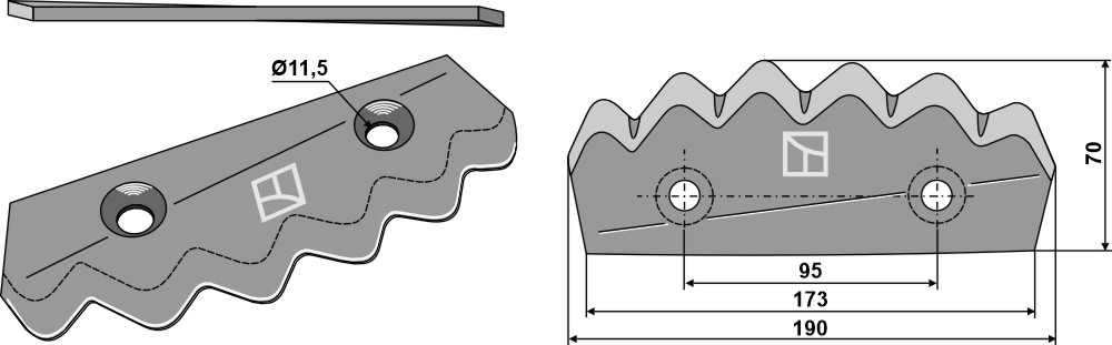 Messer für Futtermischwagen, rechts, passend für van Lengerich (BVL)