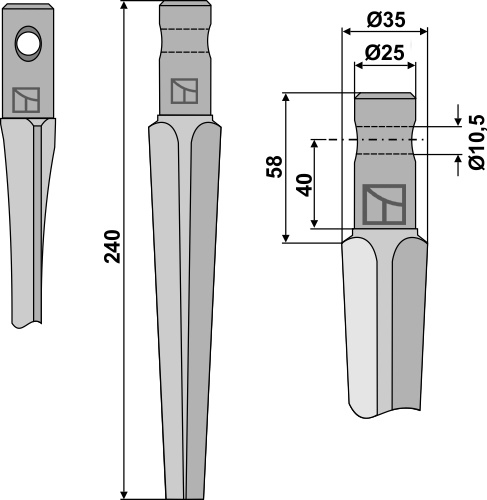 Kreiseleggenzinken 240 mm, passend für Pegoraro