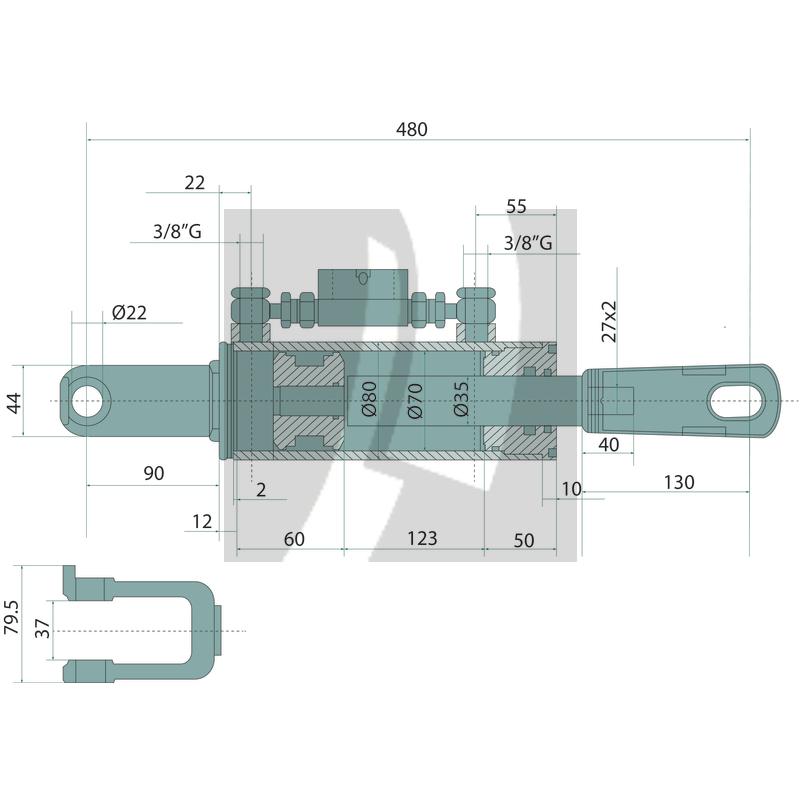 Hydraulische Hubstrebe für Case IH & New Holland 570 / 790 mm
