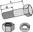 Schraube mit Mutter und Federring - 5/8''UNF