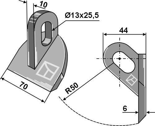 Hammerschlegel 70x10 mm, passend für Müthing