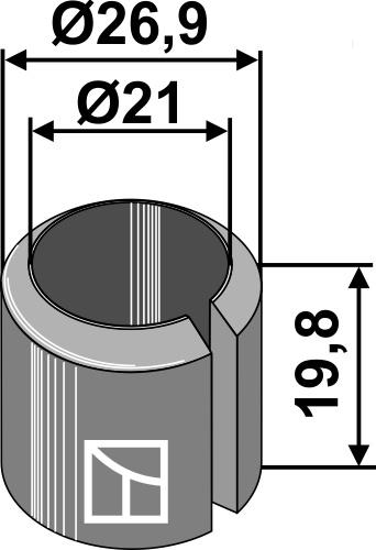 Buchse 19,8x21x26,9, passend für Bomford