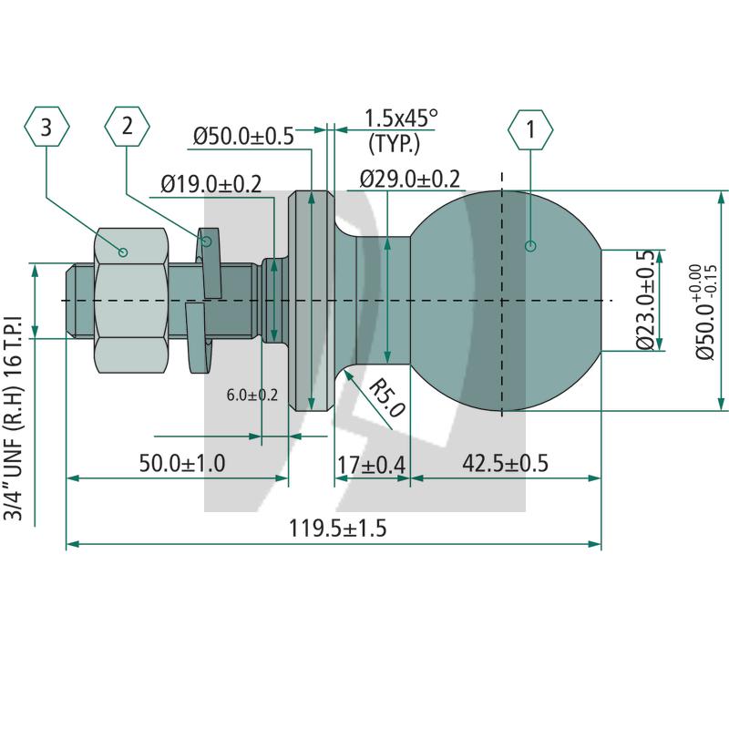 Kugelkopfbolzen Kugelkopfbolzen