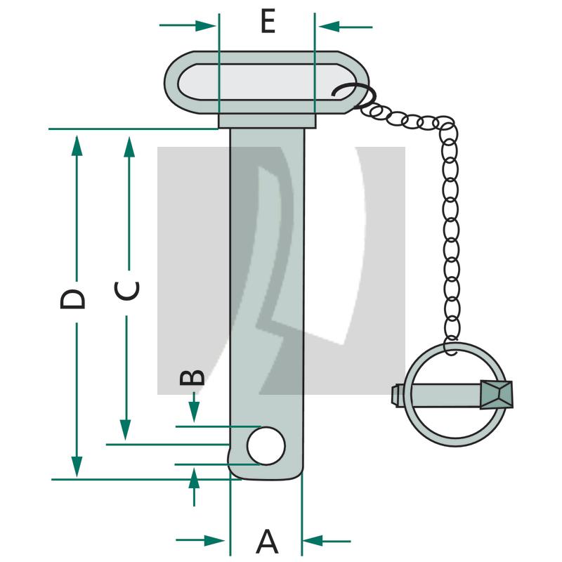 Oberlenkerbolzen mit Kette 175 mm