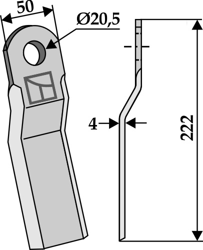 Messer 222x50 mm, passend für Staiger