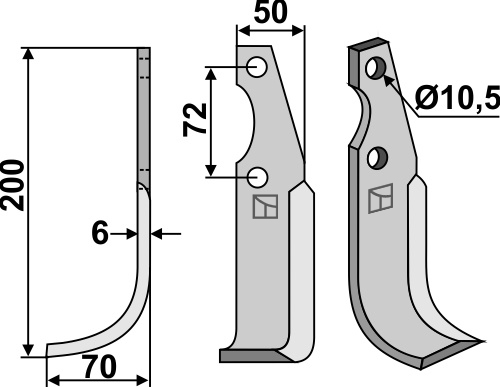 Fräsmesser 200x50mm, links, passend für Casorzo