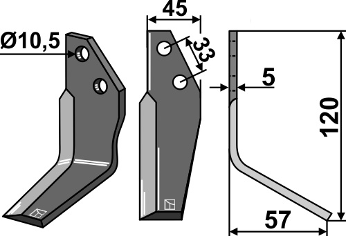 Fräsmesser 120x45mm, rechts, passend für Goldoni