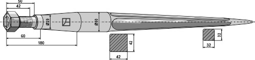 Zinken für Frontlader 1250 mm