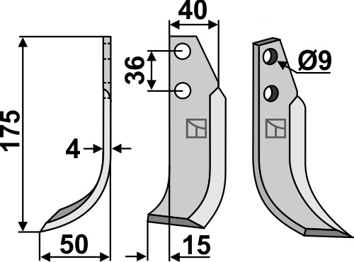 Fräsmesser 175x40mm, links, passend für Tielbürger