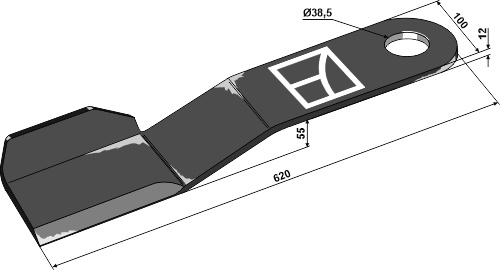 Mähermesser 620 mm - links, passend für Bednar und Strom