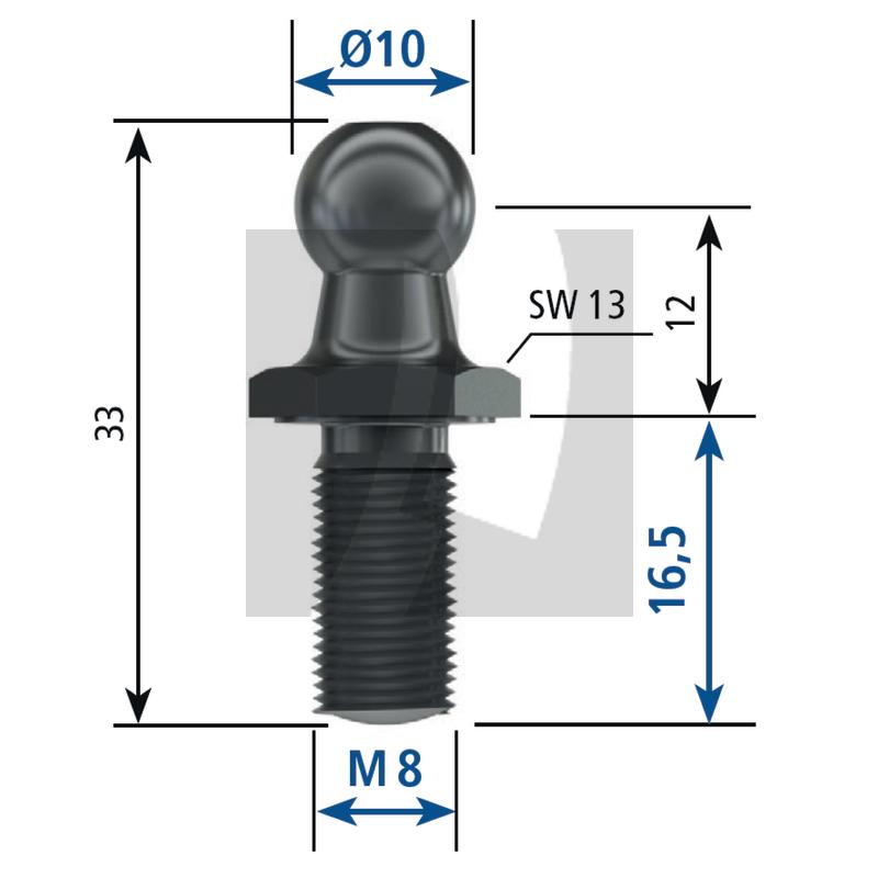 Stabilus Kugelzapfen M8 mm