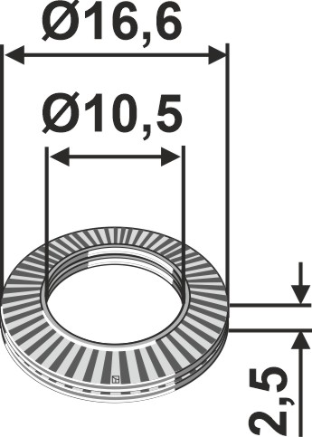 Scheibe 16,6x2,5x10,5, passend für Mulag