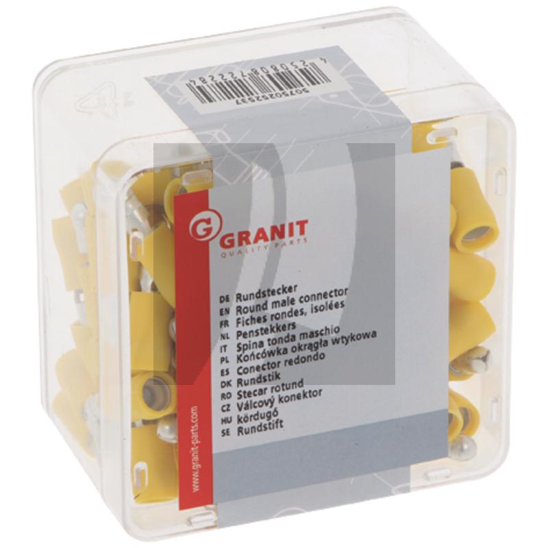 GRANIT Rundstecker gelb, Ø 5 mm, für Kabel 4 - 6 mm² GRANIT Rundstecker gelb, Ø 5 mm, für Kabel 4 - 6 mm²
