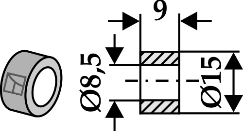 Scheibe 9x8,5x15, passend für Rousseau