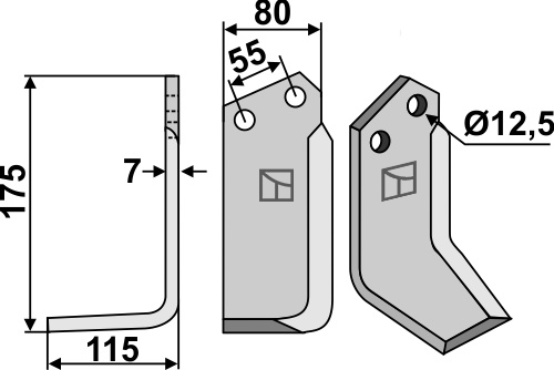 Fräsmesser 175x80mm, links, passend für Nardi