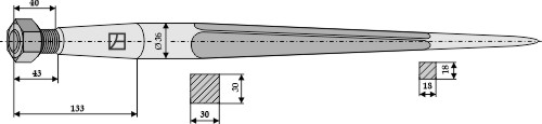 Zinken für Frontlader 800 mm, passend für Fendt und Schäffer