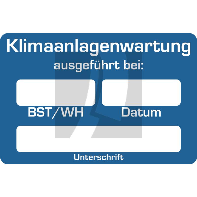 Aufkleber "Klimaanlagenwartung" BST