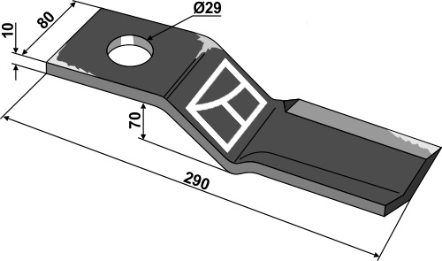Messer 290x80 mm, links, passend für Seppi